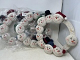 3 Chenille Snowman Face Wreaths