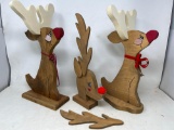 3 Reindeer Decorations- 2 Matching