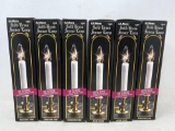 6 Solid Brass Electric Lamp Window Candles- New in Boxes