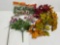 Artificial Fall Leaf and Spring Floral Picks, 2 Fall Raffia Packages