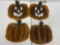 2 Metal Pumpkin and 2 Metal Jack-O-Lantern Wall Hangers