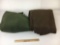 2 Pieces of Fleece Fabric- Forest Green and Dark Brown
