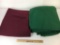 2 Large Pieces of Fleece Fabric- Maroon and Green