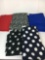 Fleece Fabrics- Red, Black & White Floral, Cobalt, Black & White Stars, Navy & White Polka Dots