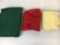 3 Pieces of Fleece Fabric- Green, Red & Yellow