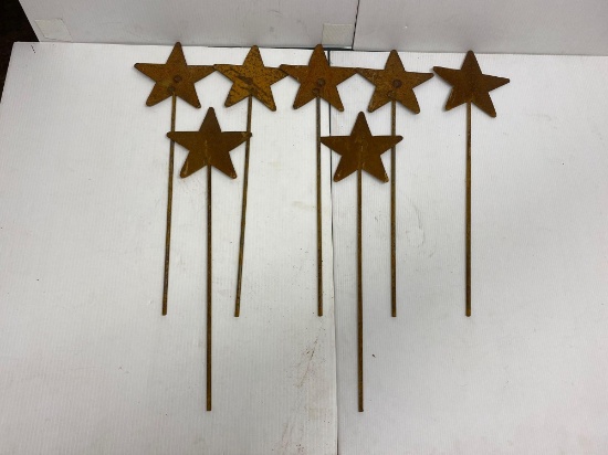 7 Metal Stakes Topped with Metal Stars