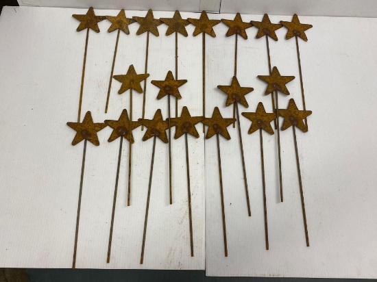 19 Metal Stakes Topped with Metal Stars
