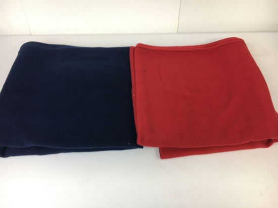2 Pieces of Fleece Fabric- Blue and Red