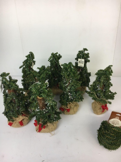 Mini Christmas Trees and Garland