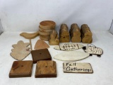 Wooden Figure & Round Cut-Outs, Bases, Football Shapes, Sheep Ornament and 