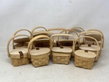 Small Handled Baskets with Hinged Lids