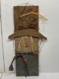 Wooden Primitive Scarecrow Wall Plaque