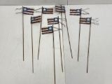 8 Metal Stakes Topped with Colored Metal Flags