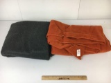 2 Pieces of Fleece Fabric- Rust and Dark Gray