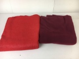 2 Pieces of Fleece Fabric- Red and Maroon