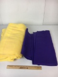 2 Large Pieces of Fleece Fabric- Yellow and Blue
