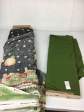 2 Partial Bolts of Fabric- Green Plaid and Pumpkin Scenes