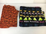 2 Pieces of Halloween Fabric- Skulls/Ghosts is Fleece