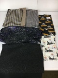 Fabrics Lot- Plaids, 2 Pcs. Pittsburgh Steelers, Spider Web and Black Glittery