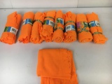 9 Orange Fleece Blankets, 30