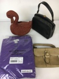 NEW Purple Henley Shirt, Purses, Stuffed Swan