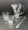 Glass Bar Pitcher, Mixer and 2 Glasses