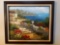 Oil Painting of Mediterranean Village, Signed Lower Right