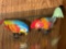 2 Tin Toy Birds- Rooster and Parrot
