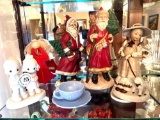 Figures-2 Santas, Angel, Little Bo Peep and Precious Moments 25th Anniversary Figure, Cup and Sauce