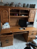 Double Pedestal Desk with Hutch Top