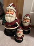 Set of 3 Graduated Sizes of Santas