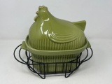 Temptations Hen on Nest Casserole Dish with Wire Stand