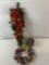 Artificial Greens & Poinsettias Door Decoration, Ornamental Wreath and Pine Cone Arrangement