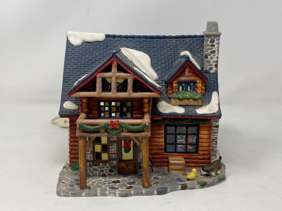 Light-Up Log Cabin Christmas House