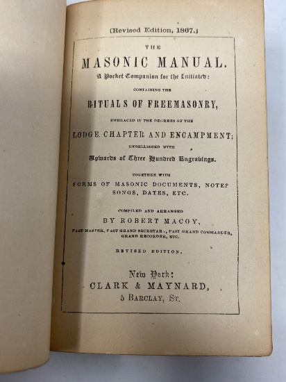 Masonic Manual- 1867