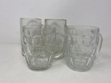 4 Glass Mugs- 2 Matching Pairs