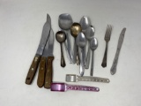 Flatware Grouping and 2 Aluminum Measuring Spoons