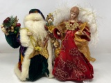 Fabric Dressed Santa and Angel Tree Topper