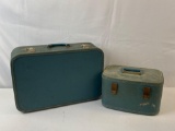 Vintage Suitcase and Train Case
