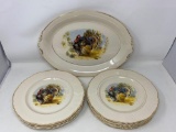 Aberdeen Turkey Platter and 8 Matching Plates