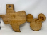 2 Cutting Boards- Mickey Mouse and Texas
