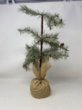 Artificial Feather Type Tree in Burlap Sack