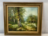 Framed Oil Painting Forest Landscape