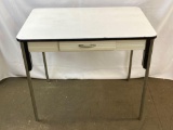 Enamel Top Single Drawer Table