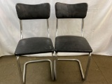 Pair of Black & Chrome Chairs