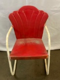 Vintage Red Metal Patio Chair