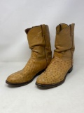 Justin Ostrich Cowboy Boots- Size 10-1/2D