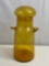 1970's Amber Glass Hand-Blown Lidded Jar Blenko Glass