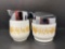 Vintage Corningware Creamer & Sugar with Silver Tops
