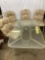 Glass Top Rectangular Patio Table with 4 Matching Chairs
